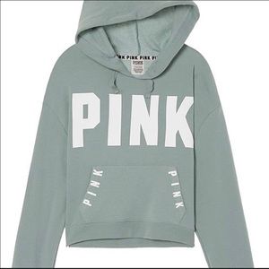 Medium Mint Green VS PINK Cropped Hoodie